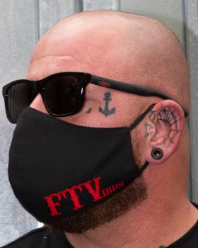 Mouth Mask : FTVirus - Black - Red